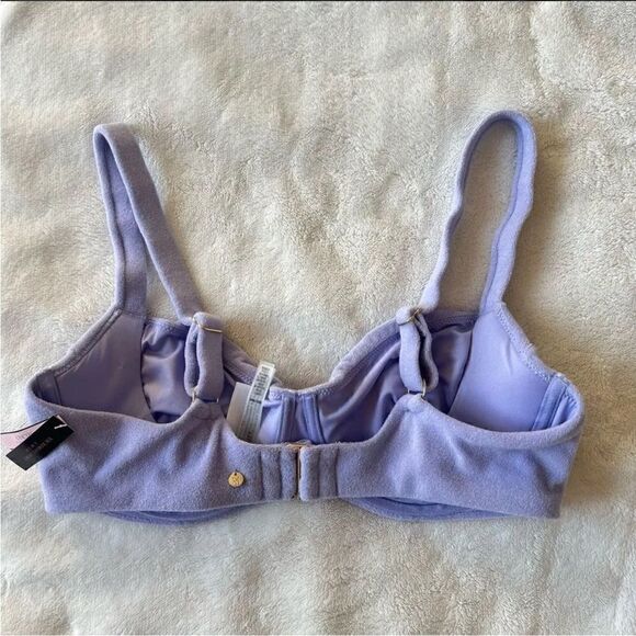 NWT Victoria's Secret Lilac Terry Cloth Underwire Bikini Top Size 38D - Picture 6 of 7